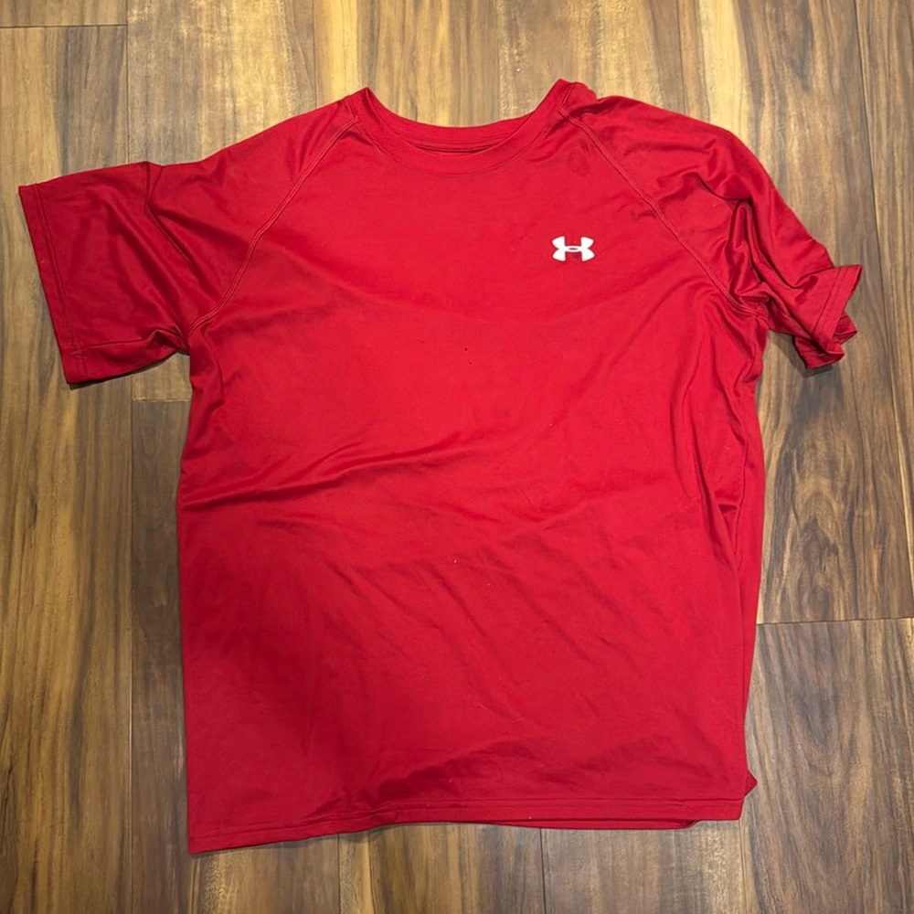 Red under-armor shirt